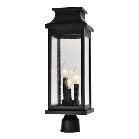 Cwi Lighting Milford 3 Light Outdoor Black Lantern Head 0418PT7L-3